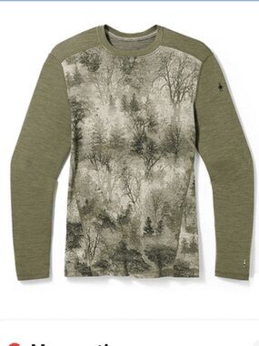 Smartwool Classic Thermal Merino Base Layer Crew Winter Moss Forest Sweater NWOT